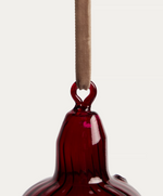 LIOREN Set of 2 red recycled glass hanging ornaments 31 cm