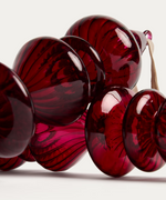 LIOREN Set of 2 red recycled glass hanging ornaments 31 cm