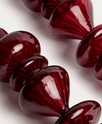 LIOREN Set of 2 red recycled glass hanging ornaments 31 cm