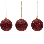 BRIAM Set of 3 large red decorative pendant balls