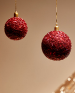 BRIAM Set of 3 large red decorative pendant balls