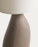 VIONA Large table lamp with textured stone effect and cotton lampshade