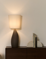 VIONA Large table lamp with textured stone effect and cotton lampshade