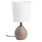 VIONA Large table lamp with textured stone effect and cotton lampshade