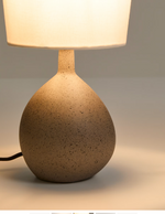 VIONA Large table lamp with textured stone effect and cotton lampshade