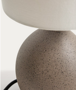 VIONA Large table lamp with textured stone effect and cotton lampshade