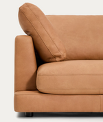 LEATHER GALA 3-seater sofa in brown leather 210cm