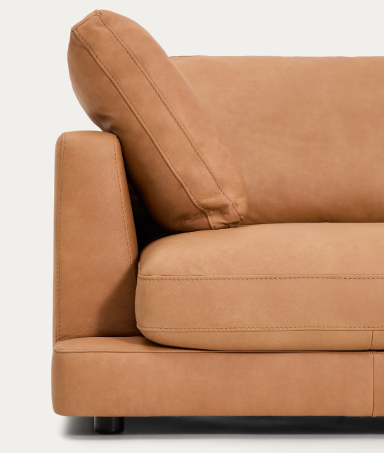 LEATHER GALA 3-seater sofa in brown leather 210cm