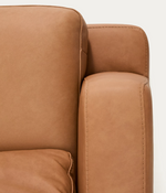 LEATHER GALA 3-seater sofa in brown leather 210cm