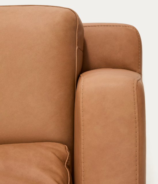 LEATHER GALA 3-seater sofa in brown leather 210cm