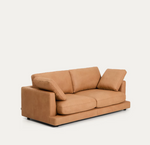 LEATHER GALA 3-seater sofa in brown leather 210cm