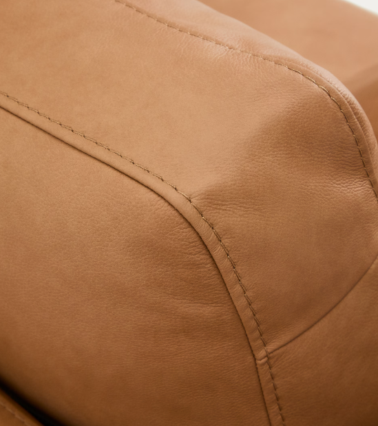 LEATHER GALA 3-seater sofa in brown leather 210cm