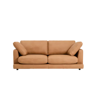 LEATHER GALA 3-seater sofa in brown leather 210cm