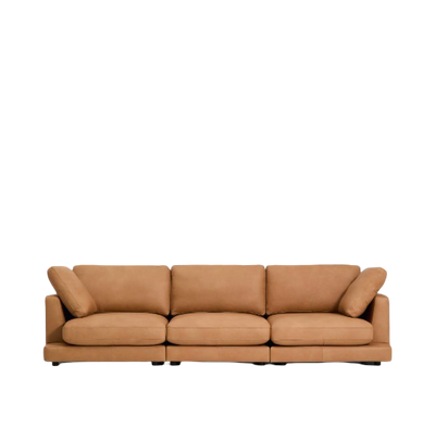 LEATHER GALA 4-seater sofa in brown leather 300cm