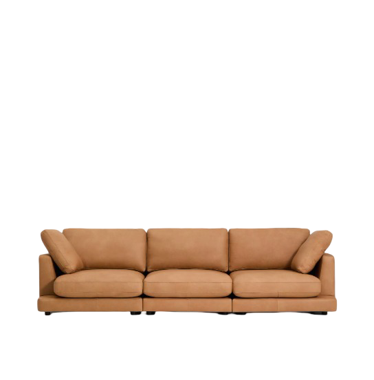 KOŽNA GALA sofa za 4 osobe od smeđe kože 300 cm