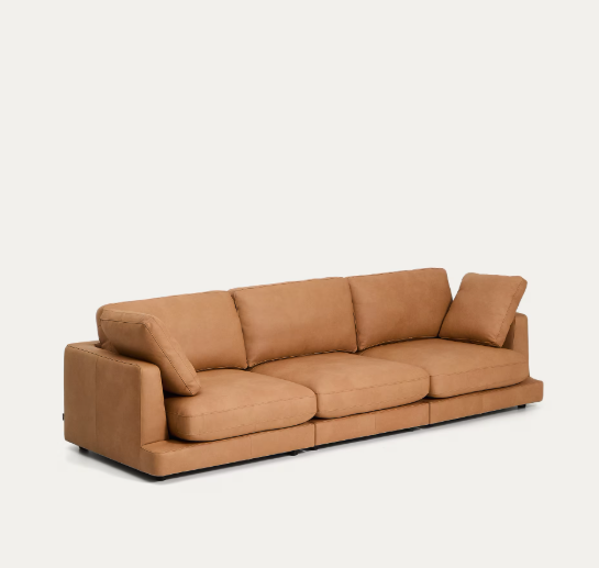 KOŽNA GALA sofa za 4 osobe od smeđe kože 300 cm