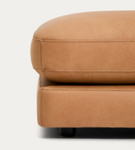 LEATHER GALA brown leather footrest 90 x 90cm