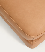 LEATHER GALA brown leather footrest 90 x 90cm