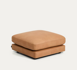 LEATHER GALA brown leather footrest 90 x 90cm