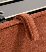 ARVIAN terracotta chenille removable-cover bed with lift-up storage base