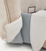 ARVIAN beige chenille removable-cover bed with lift-up storage base