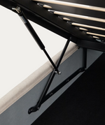 DAFRA beige chenille removable-cover bed with lift-up storage base