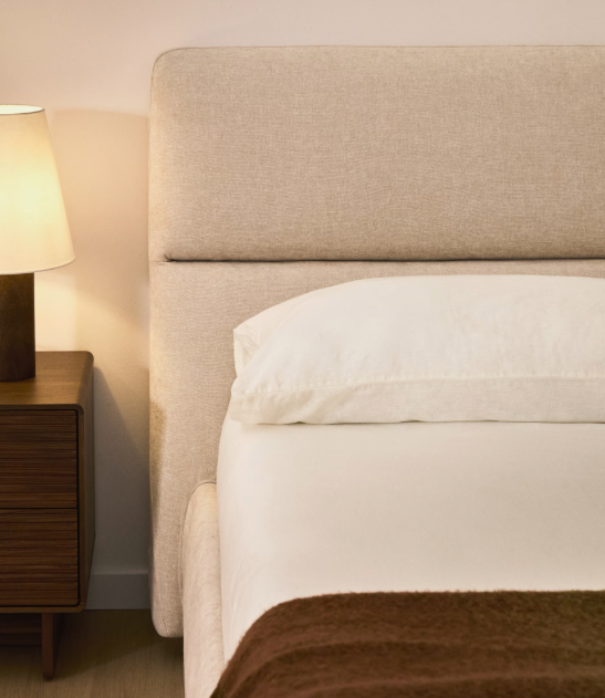 DAFRA beige chenille removable-cover bed with lift-up storage base