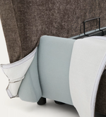 DAFRA dark brown chenille removable-cover bed with lift-up storage base