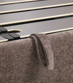DAFRA dark brown chenille removable-cover bed with lift-up storage base