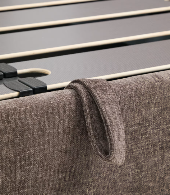 DAFRA dark brown chenille removable-cover bed with lift-up storage base