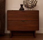 NORLEN 2-drawer bedside table in walnut veneer