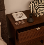 NORLEN 2-drawer bedside table in walnut veneer