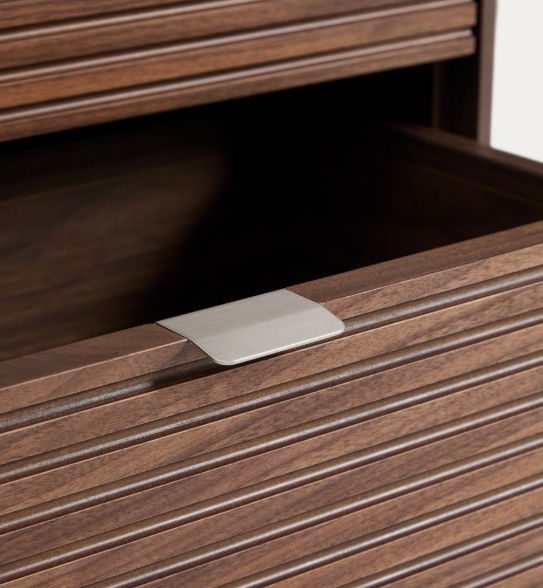 NORLEN 2-drawer bedside table in walnut veneer