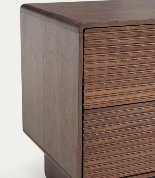 NORLEN 2-drawer bedside table in walnut veneer