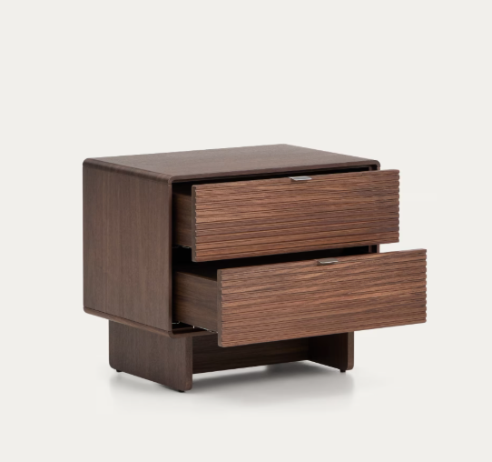 NORLEN 2-drawer bedside table in walnut veneer