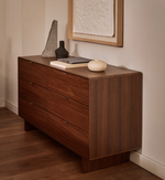 NORLEN 6-drawer chest of drawers in walnut veneer