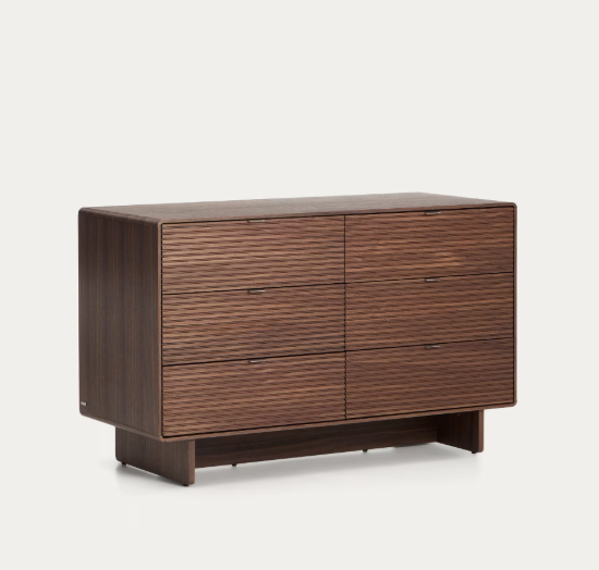 NORLEN 6-drawer chest of drawers in walnut veneer