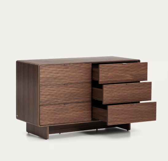NORLEN 6-drawer chest of drawers in walnut veneer