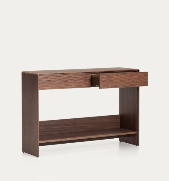 NORLEN sideboard with 2 drawers and shelf in walnut veneer