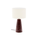 DRAVA table lamp in burgundy ceramic with cotton shade
