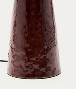 DRAVA table lamp in burgundy ceramic with cotton shade