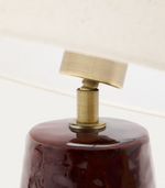 DRAVA table lamp in burgundy ceramic with cotton shade