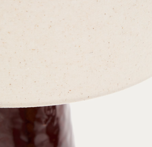 DRAVA table lamp in burgundy ceramic with cotton shade