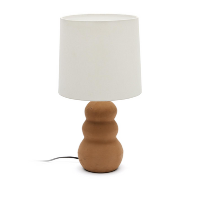 MADSEN stolna lampa od terakote s bijelim sjenilom