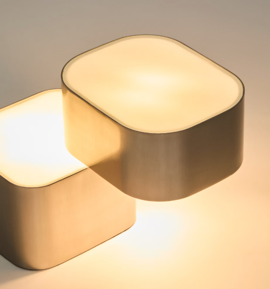 TANDEN table lamp in grey metal with brushed finish