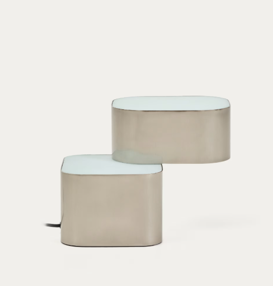 TANDEN table lamp in grey metal with brushed finish