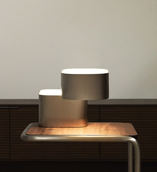 TANDEN table lamp in grey metal with brushed finish