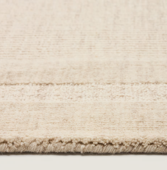 DALENA beige striped jacquard wool rug 300 x 200cm