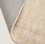 DALENA beige striped jacquard wool rug 300 x 200cm