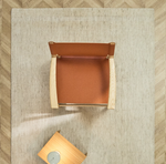 DALENA beige striped jacquard wool rug 300 x 200cm